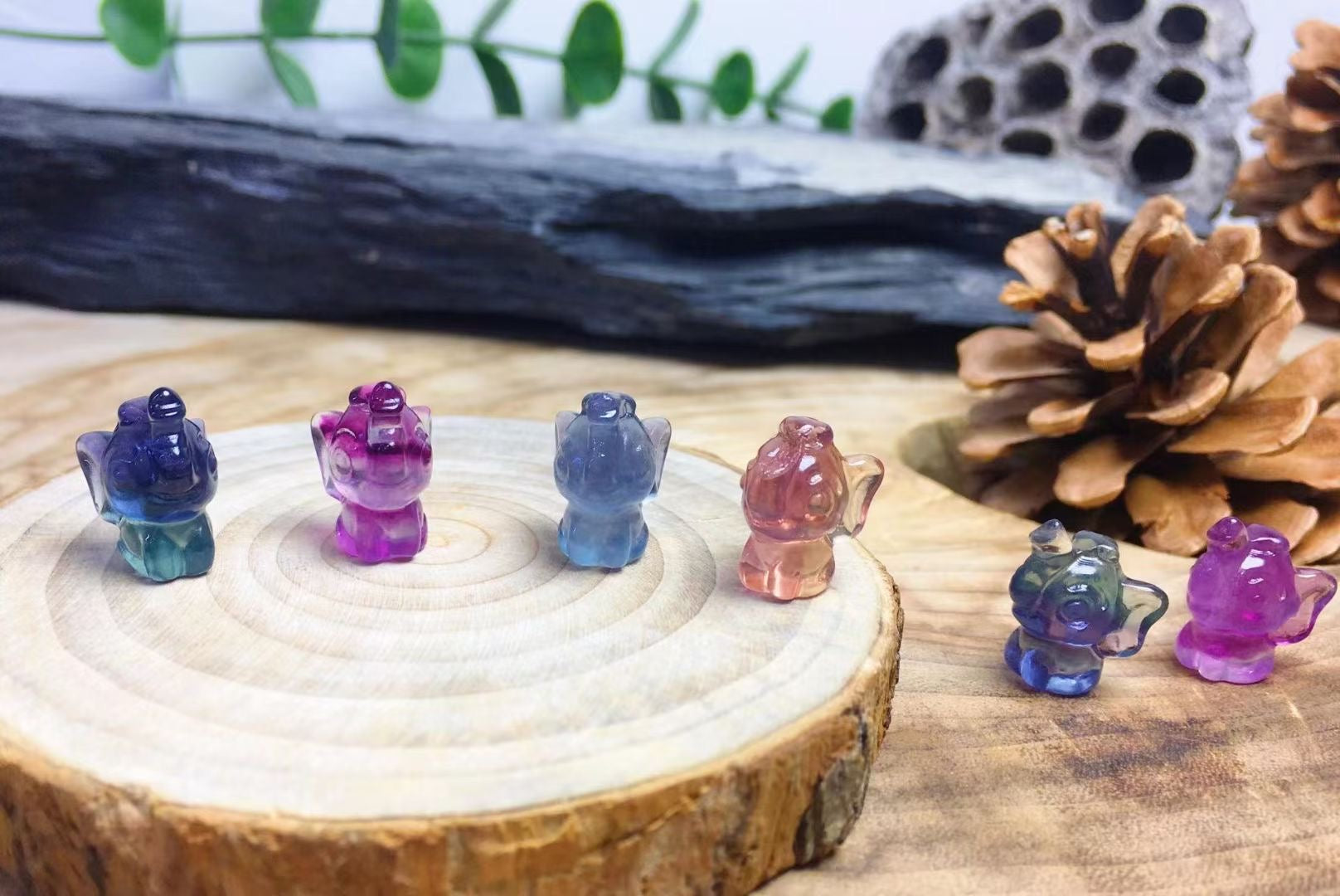 Mini Fluorite Dumbo Elephant Natural Crystal Carvings Wholesale