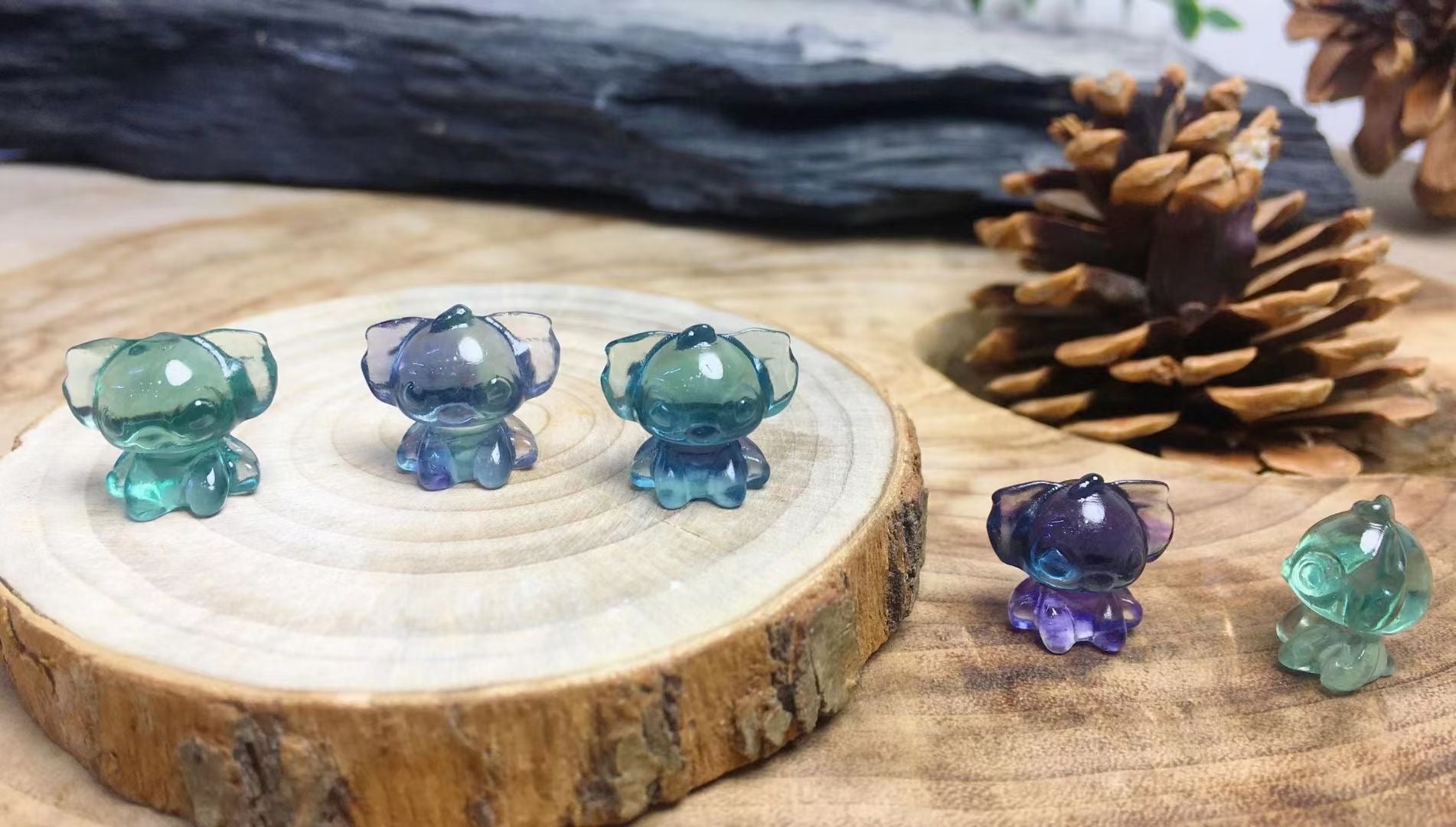 Mini Fluorite Stitch Natural Crystal Carvings