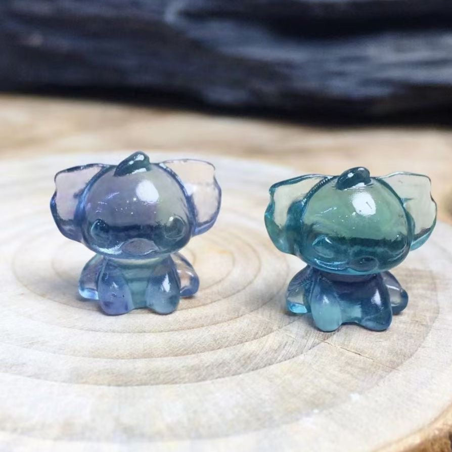 Mini Fluorite Stitch Natural Crystal Carvings