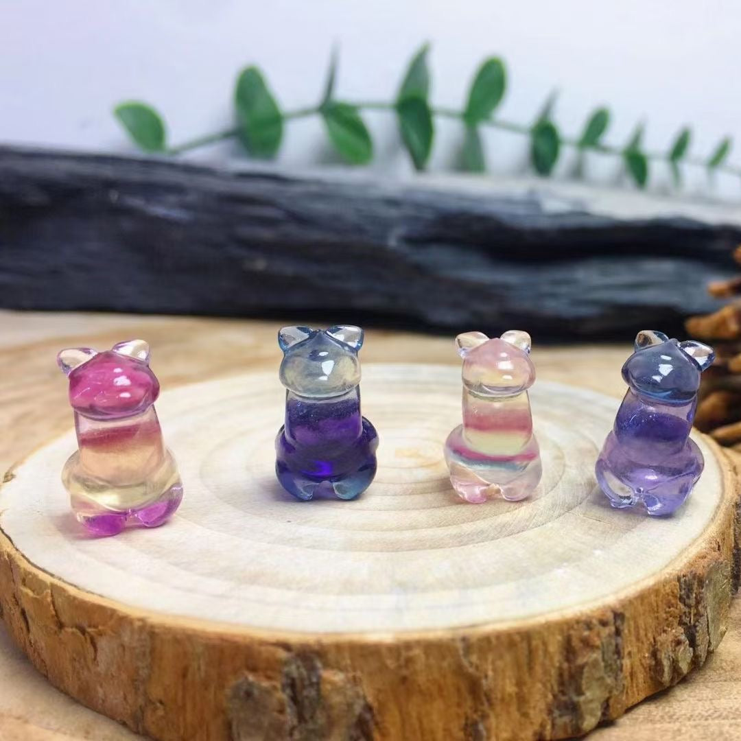 Mini Fluorite LLama Natural Crystal Carvings Wholesale