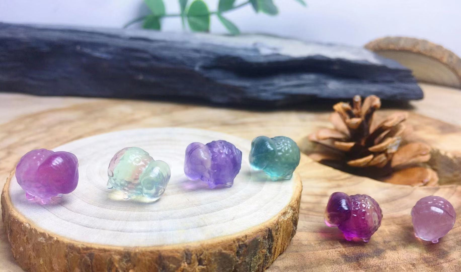 Mini Fluorite Sheep Natural Crystal Carvings