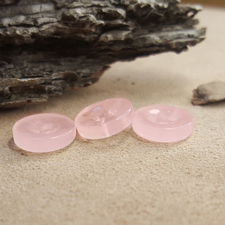 Natural Rose Quartz Button in Abundant Supply