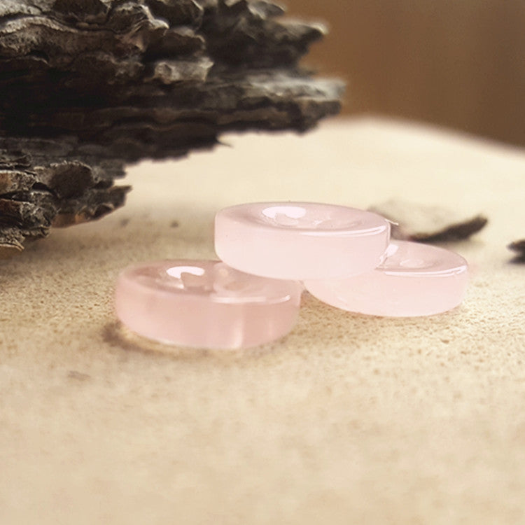 Natural Rose Quartz Button in Abundant Supply