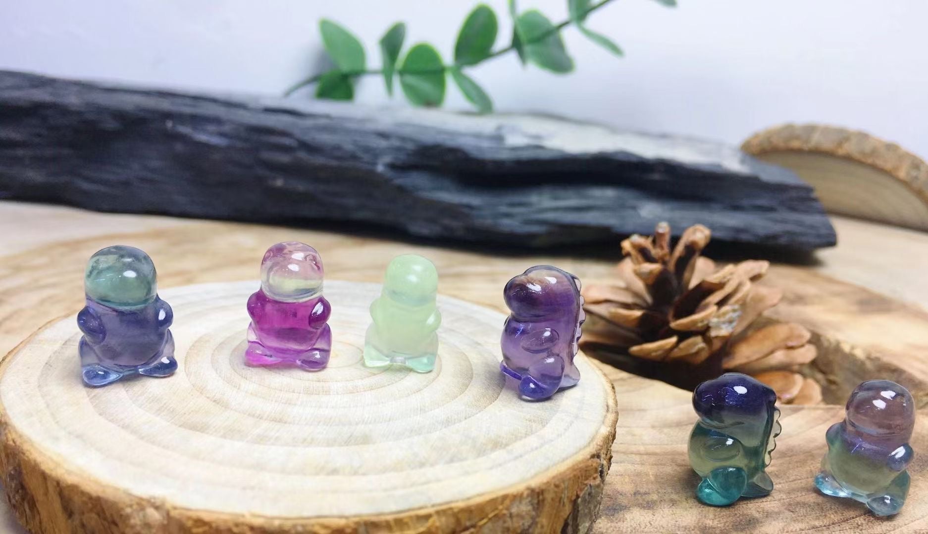 Mini Fluorite Cute Dino Natural Crystal Carvings Wholesale