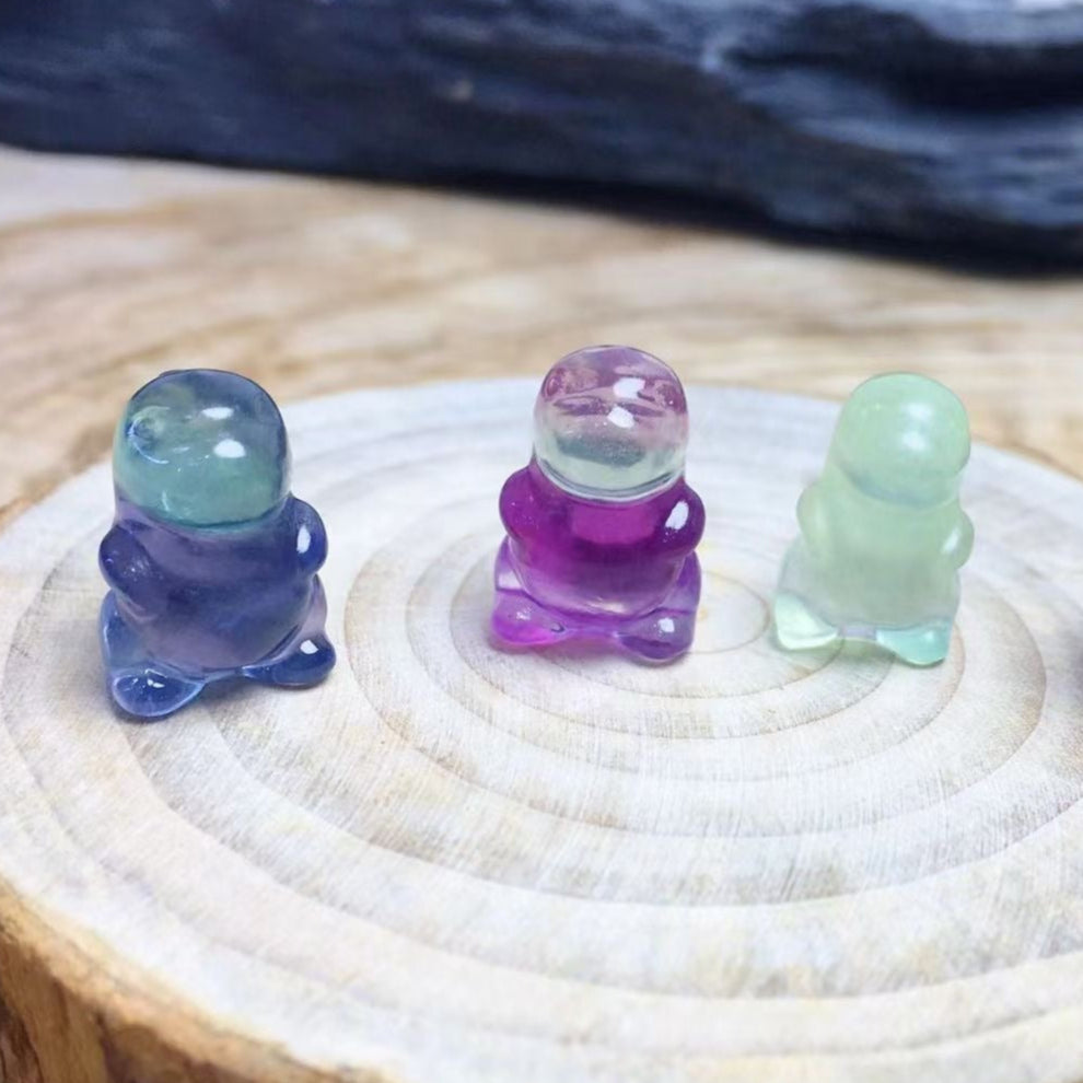 Mini Fluorite Cute Dino Natural Crystal Carvings Wholesale