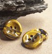 Natural Yellow Tiger Eye Button in Abundant Supply