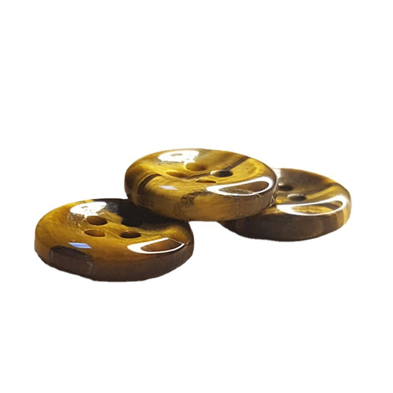 Natural Yellow Tiger Eye Button in Abundant Supply