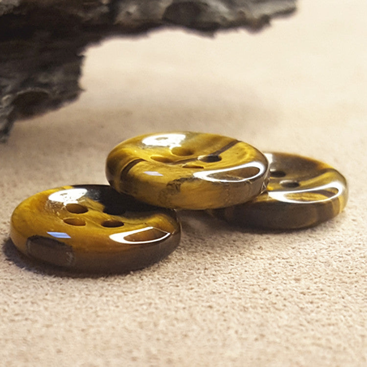 Natural Yellow Tiger Eye Button in Abundant Supply