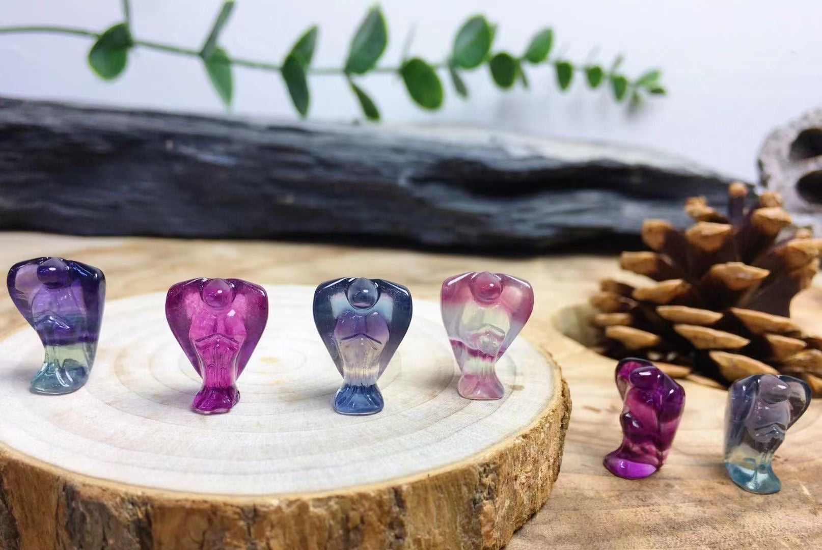 Mini Fluorite Angel Natural Crystal Carvings Wholesale