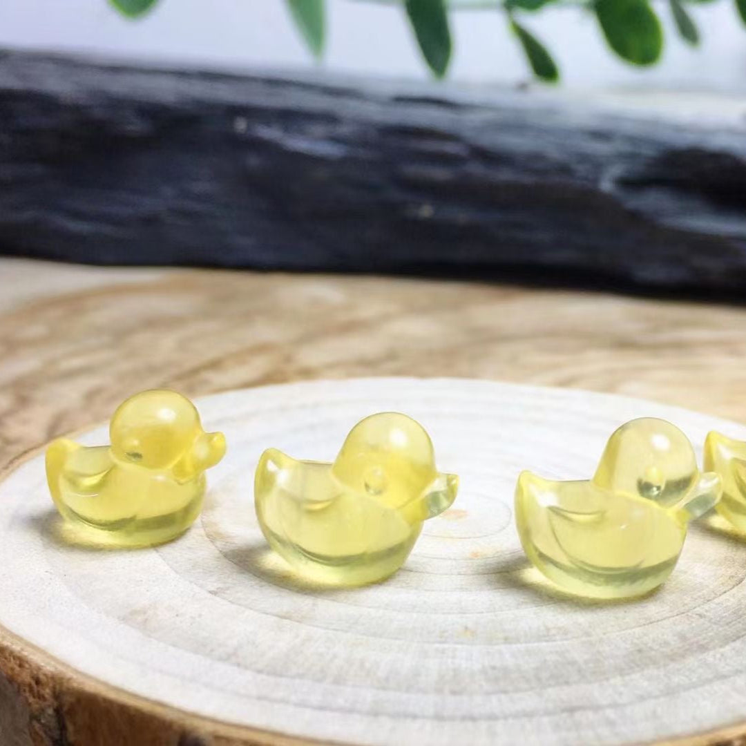 Mini Fluorite Rubber Duck Natural Crystal Carvings Wholesale