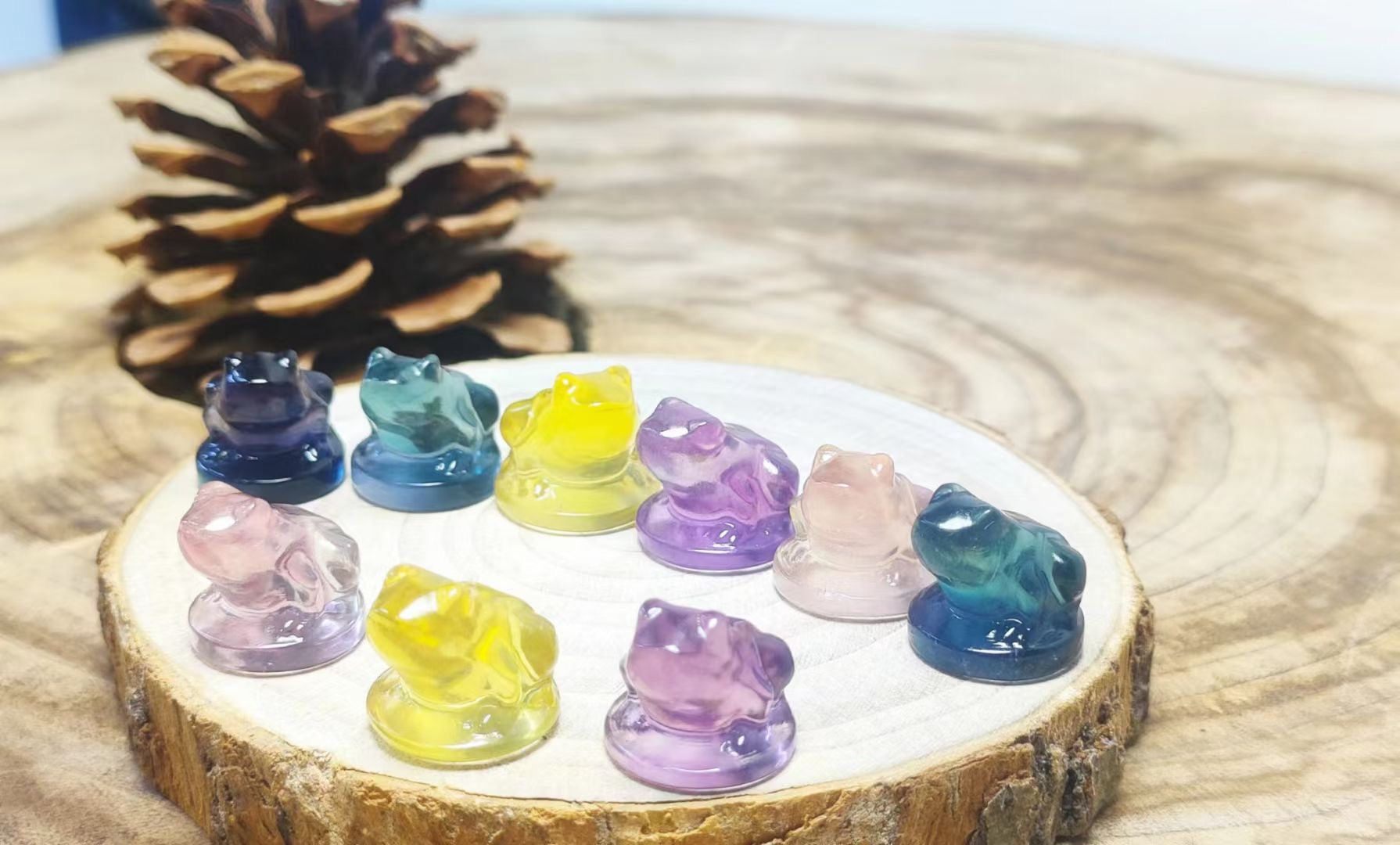 Mini Fluorite French Bull Dog Natural Crystal Carvings Wholesale