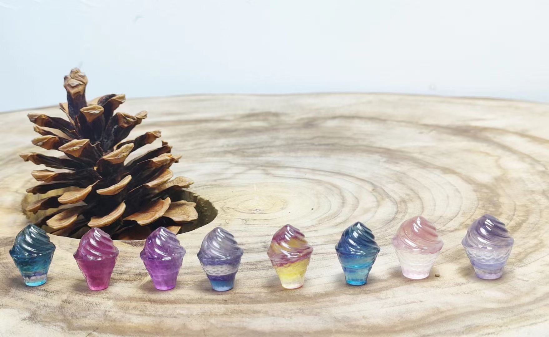 Mini Fluorite Ice Cream Natural Crystal Carvings Wholesale