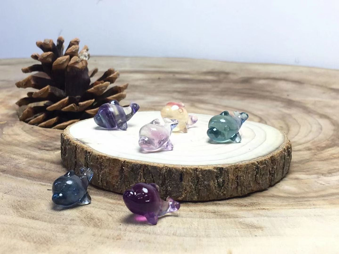 Mini Fluorite Dolphin Natural Crystal Carvings Wholesale