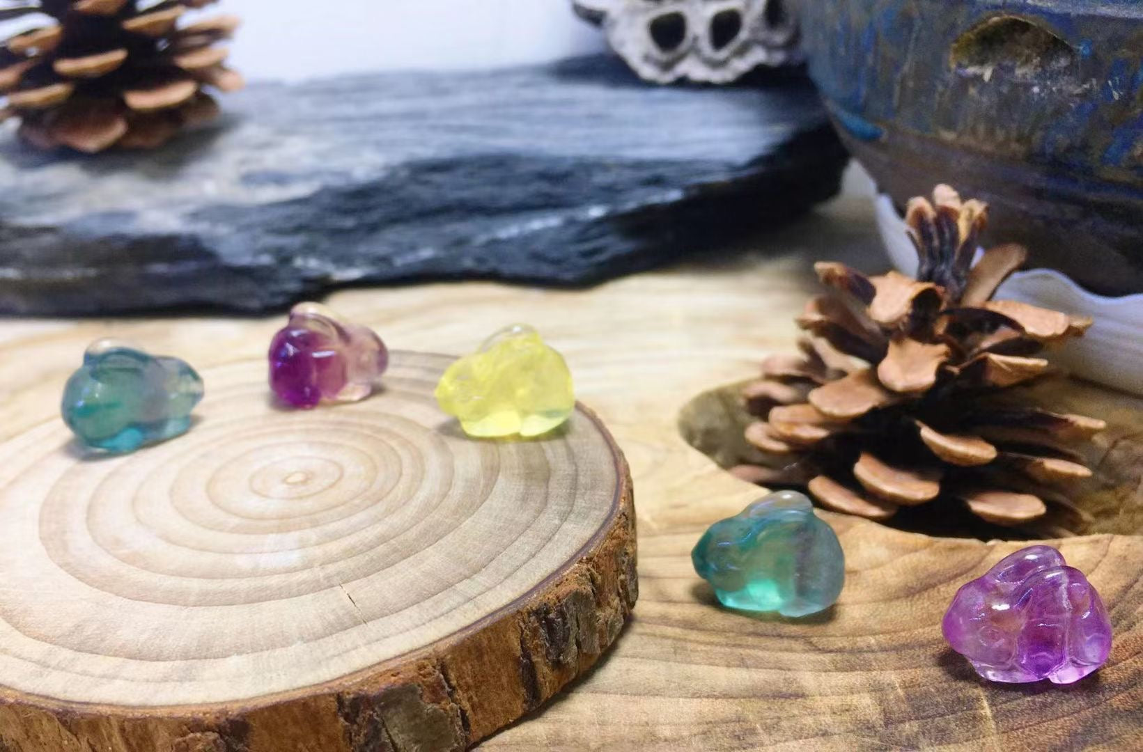 Mini Fluorite Rabbit Natural Crystal Carvings Wholesale