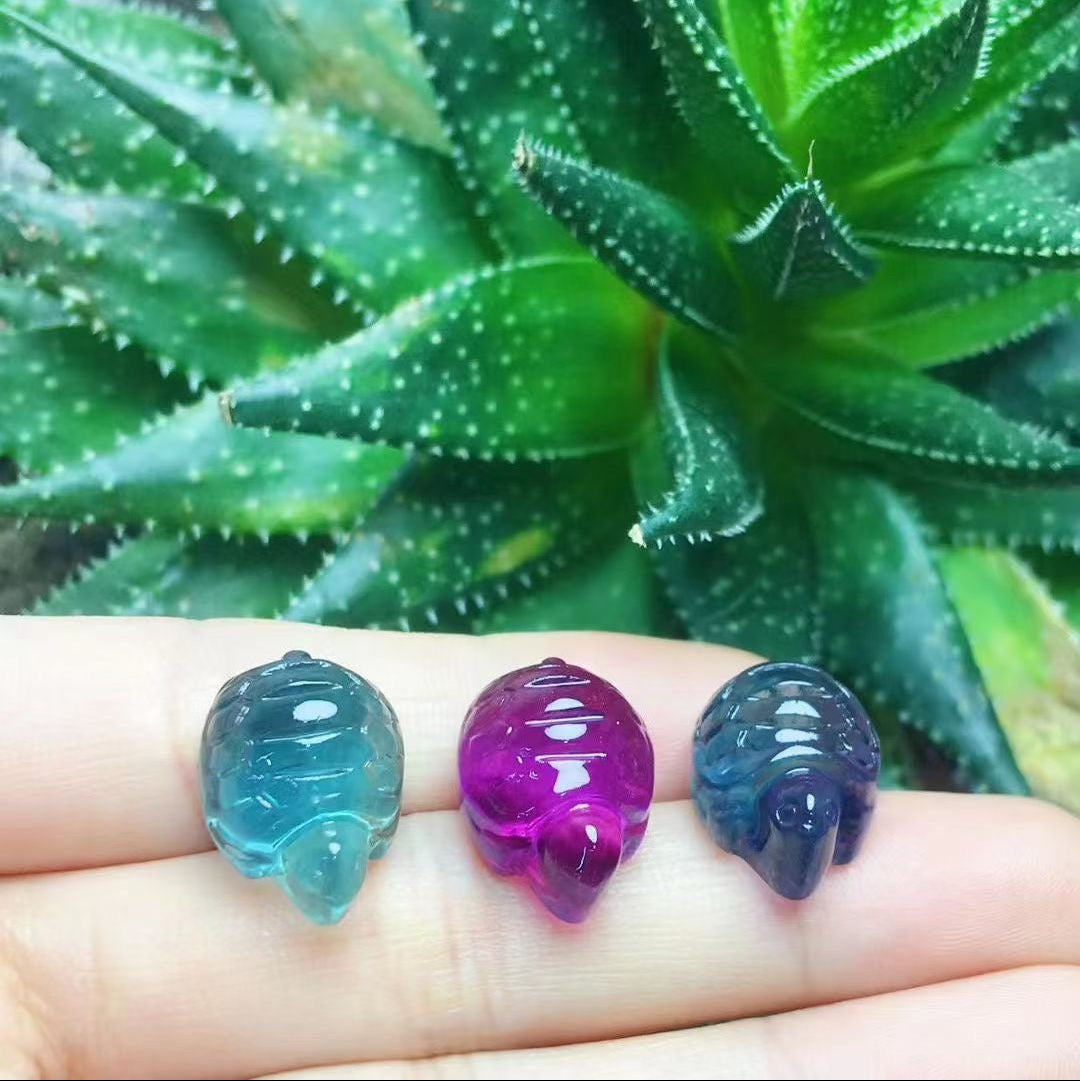 Mini Fluorite Turtle Natural Crystal Carvings Wholesale
