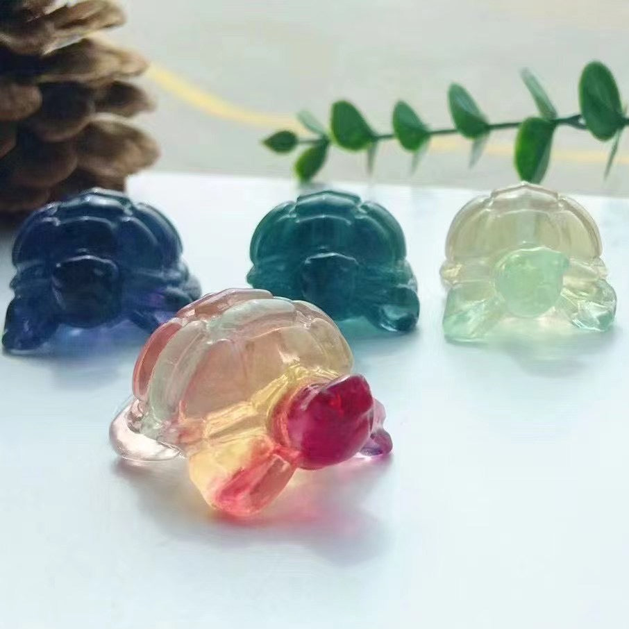 Mini Fluorite Turtle Natural Crystal Carvings Wholesale