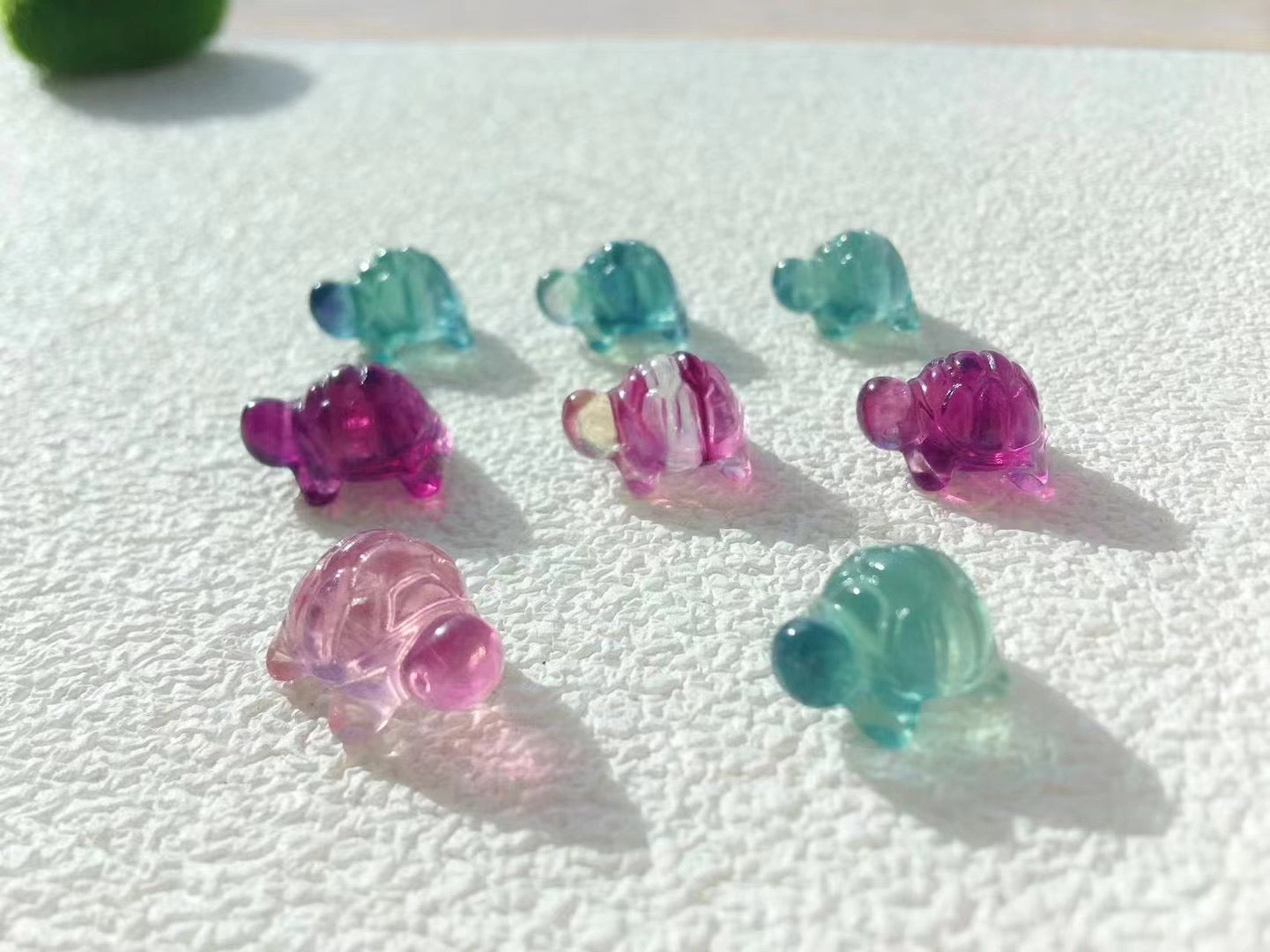 Mini Fluorite Turtle Natural Crystal Carvings Wholesale