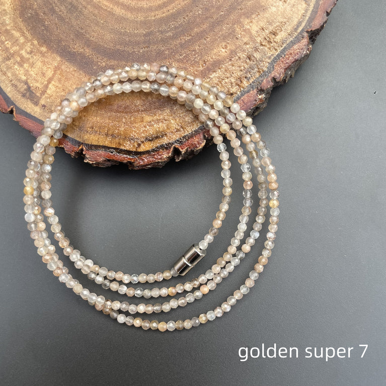 3MM Natural Crystal Multi-circles Faceted Beads Bracelets Group