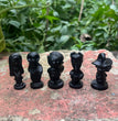 6CM Black Obsidian Jack and Sally Nightmare Before Christmas Figures Set Carving