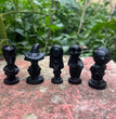 6CM Black Obsidian Jack and Sally Nightmare Before Christmas Figures Set Carving