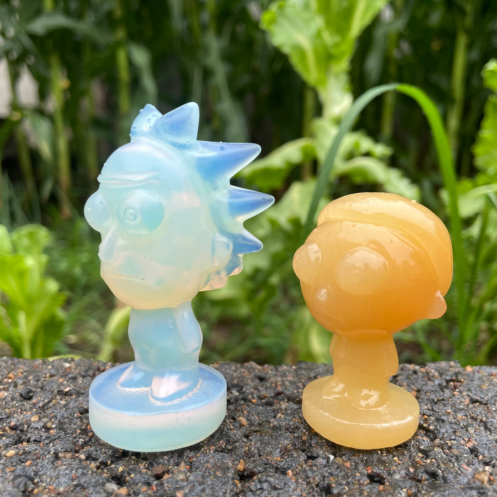 6CM Rick and Morty Natural Crystal Carving