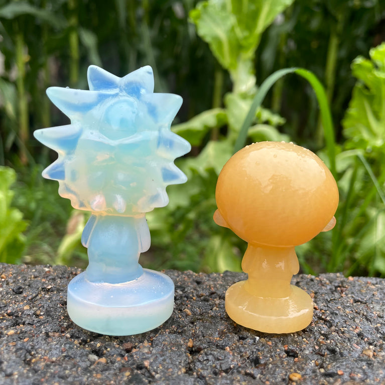 6CM Rick and Morty Natural Crystal Carving