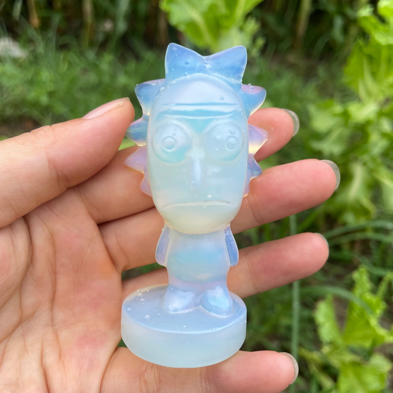 6CM Rick and Morty Natural Crystal Carving