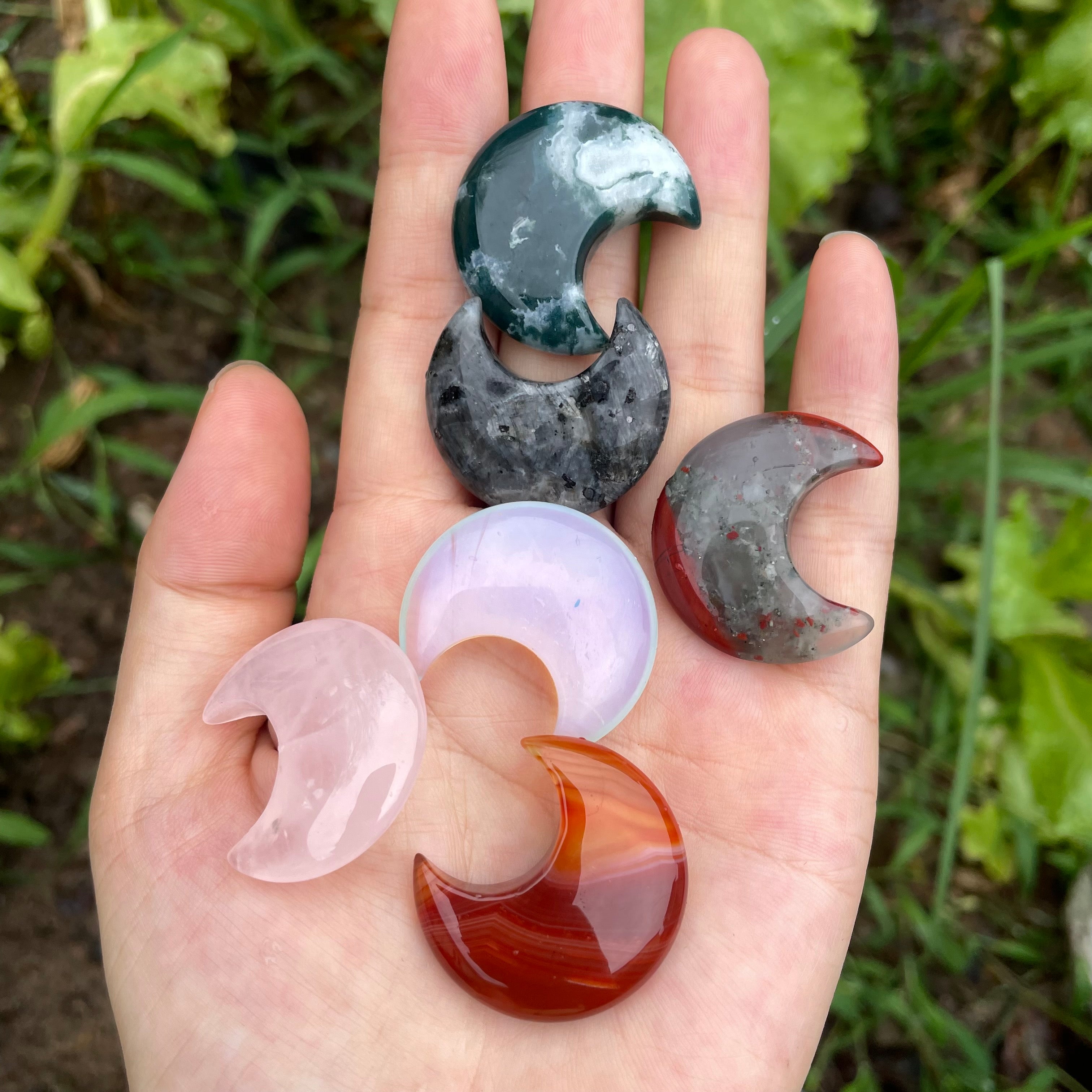 3CM Mini Natural Crystal Moon