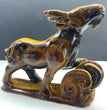 14CM Natural Tiger Eye Handcarved Goat Carving Home Decoration Gift