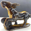 14CM Natural Tiger Eye Handcarved Goat Carving Home Decoration Gift