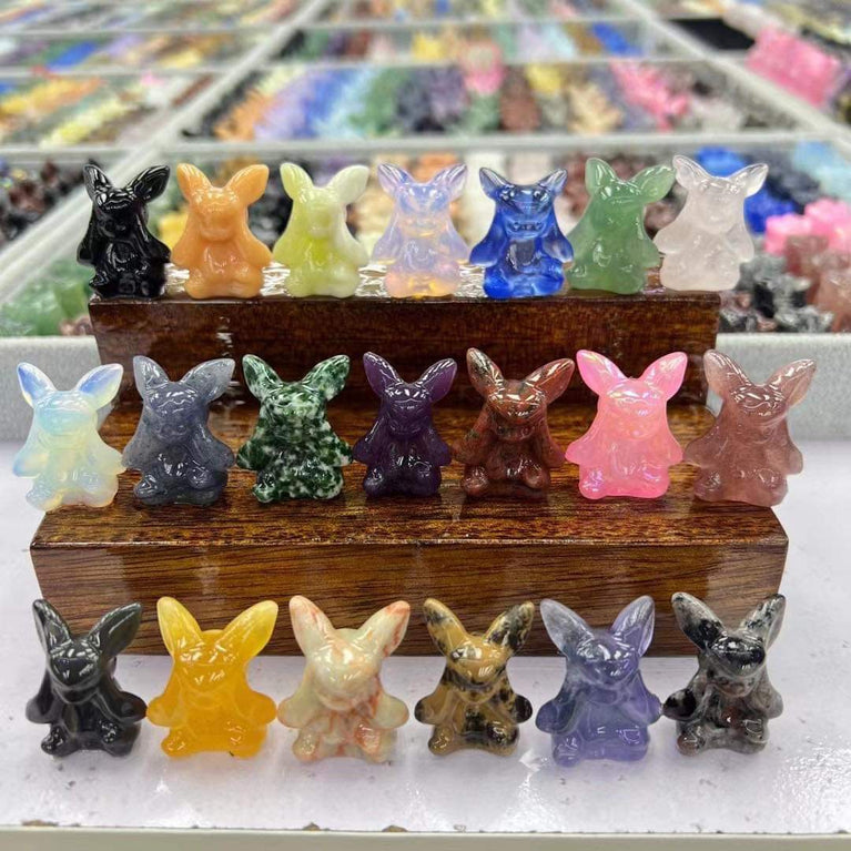 3CM Mini Glaceon Pokémon Carvings Natural Stone