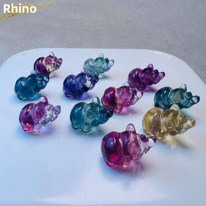 (R-Z) 1$ Mini Fluorite Animal Carvings Group