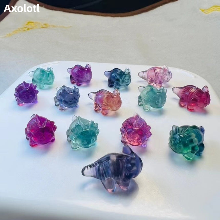 (A-G) 1$ Mini Fluorite Carvings Group