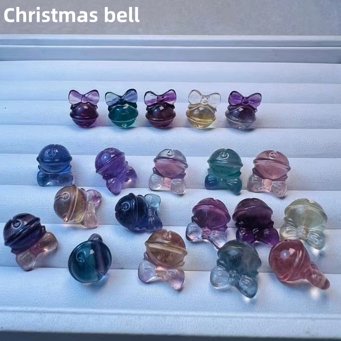 1$ Mini Fluorite Christmas Figures Carvings