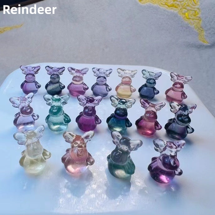 (R-Z) 1$ Mini Fluorite Animal Carvings Group