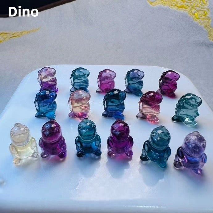 (A-G) 1$ Mini Fluorite Carvings Group