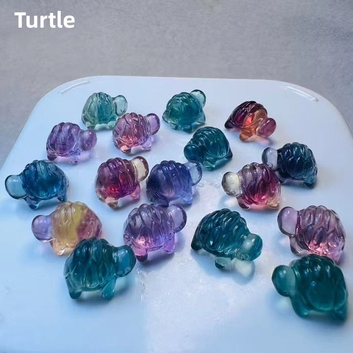 (R-Z) 1$ Mini Fluorite Animal Carvings Group