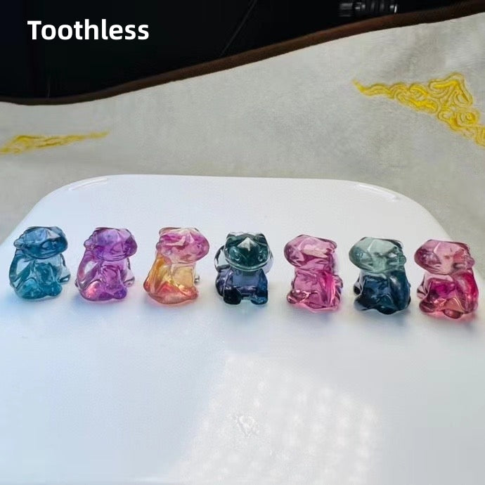 Mini Candy Fluorite Toothless Natural Crystal Carvings