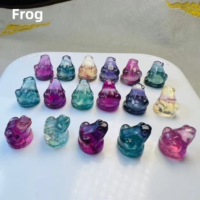 (A-G) 1$ Mini Fluorite Carvings Group