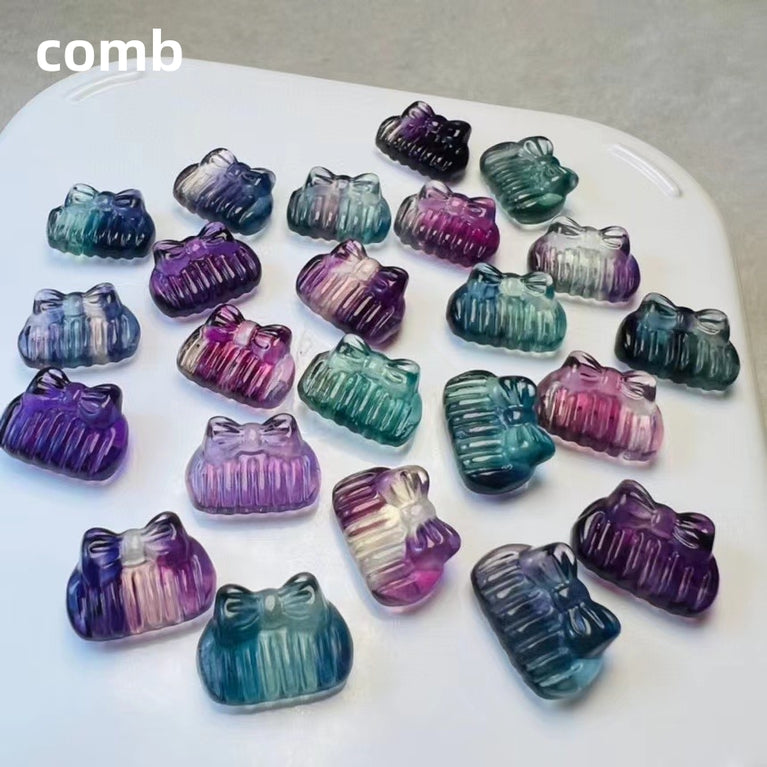 (A-G) 1$ Mini Fluorite Carvings Group