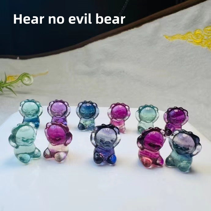 (H-Q) 1$ Mini Fluorite Carvings Group