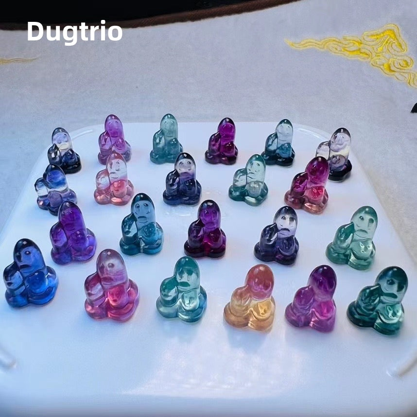 1$ Mini Fluorite Pokemon Figures Carving Group