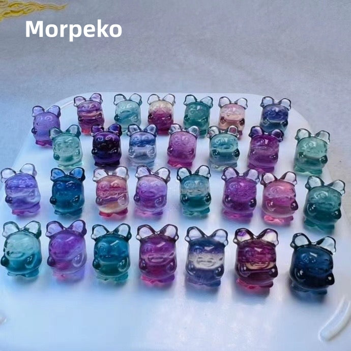 1$ Mini Fluorite Pokemon Figures Carving Group