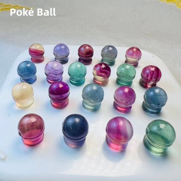 1$ Mini Fluorite Pokemon Figures Carving Group