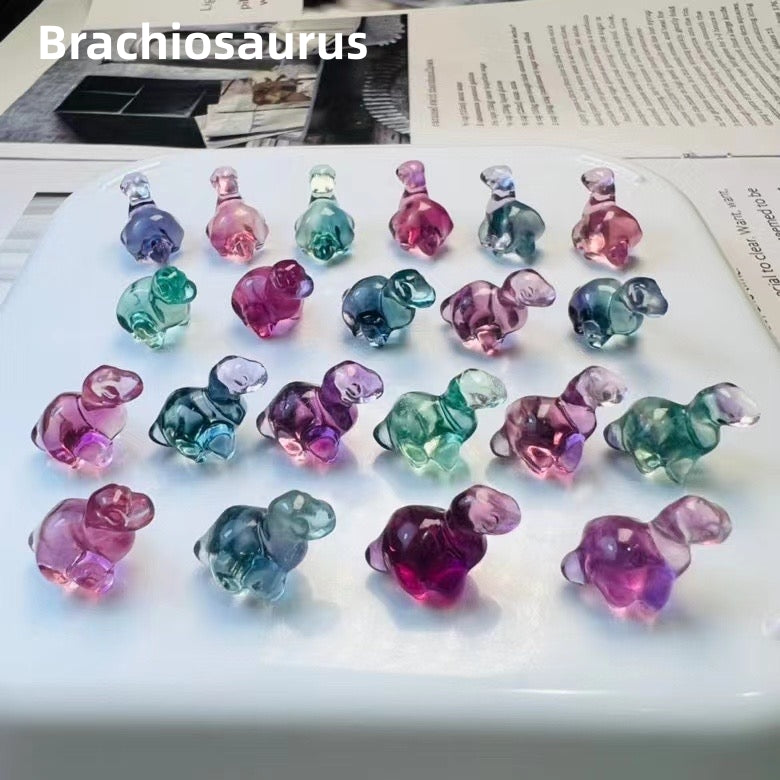 Mini Candy Fluorite Brachiosaurus Natural Crystal Carvings