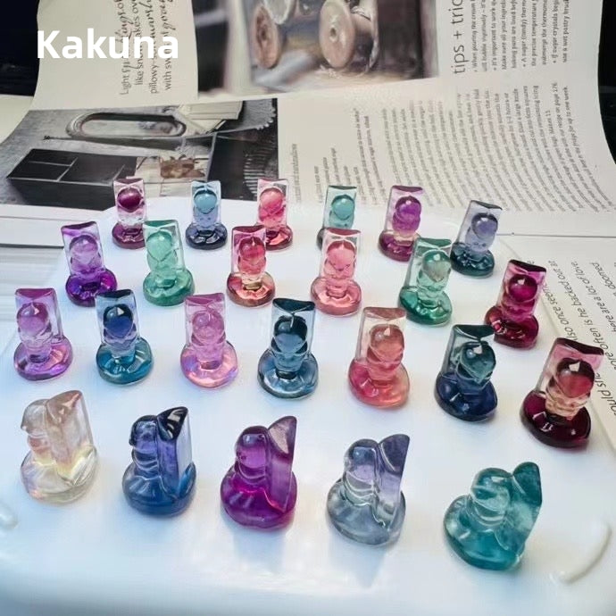 1$ Mini Fluorite Pokemon Figures Carving Group