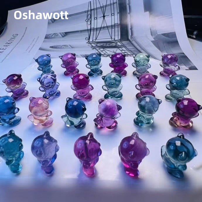 1$ Mini Fluorite Pokemon Figures Carving Group