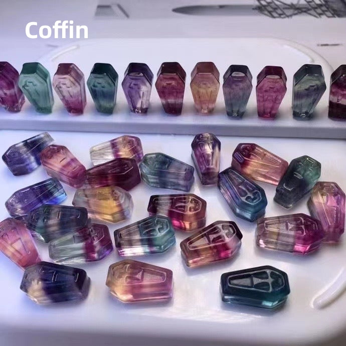 (A-G) 1$ Mini Fluorite Carvings Group