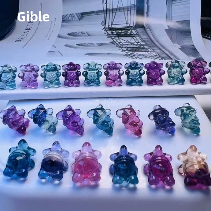 1$ Mini Fluorite Pokemon Figures Carving Group