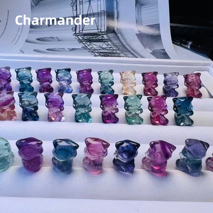 1$ Mini Fluorite Pokemon Figures Carving Group